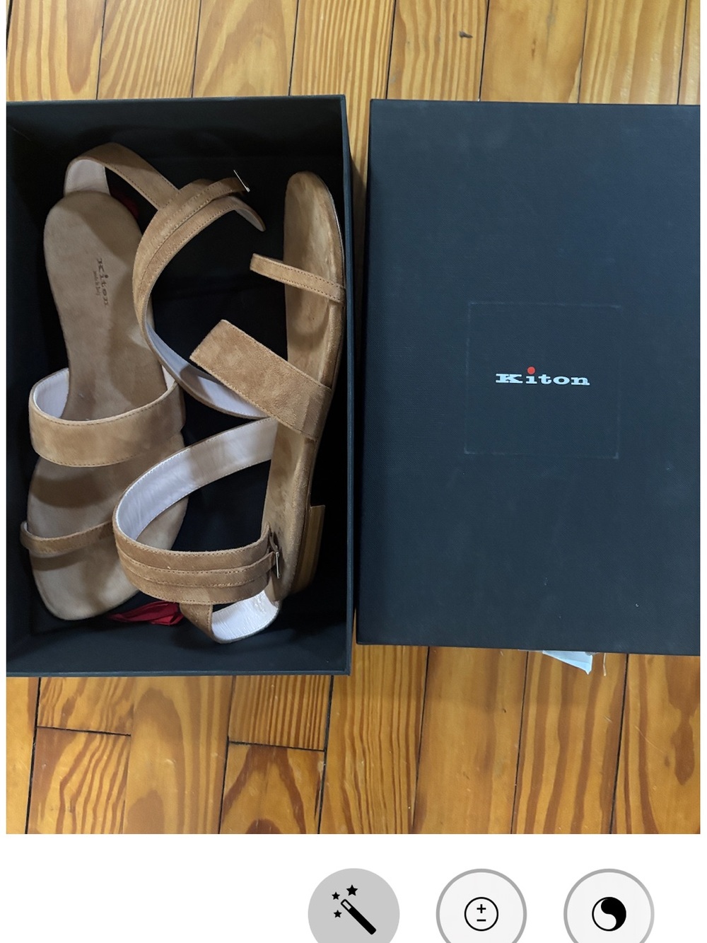 Brand New Kiton Brown Goatskin Suede Sandals - 40 - NIB